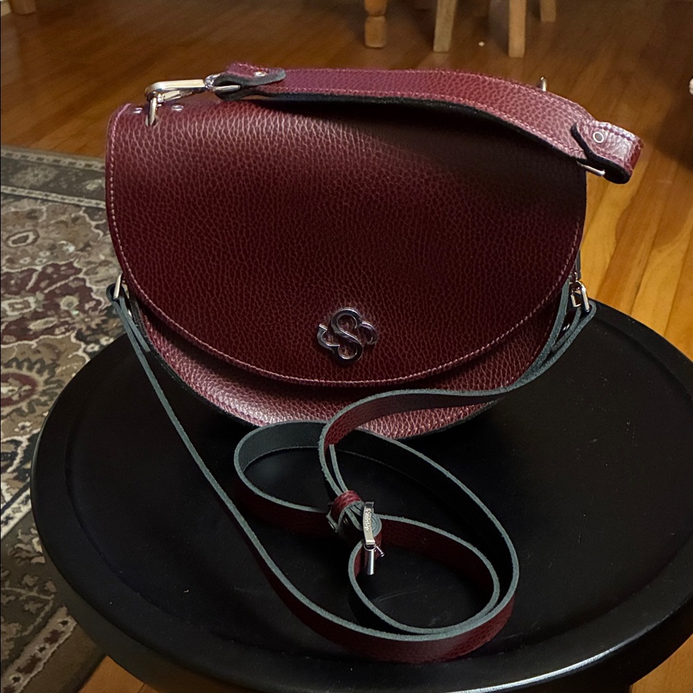 Cambridge Satchel Crossbody in Oxblood Celtic Grain—The Kate 🇬🇧 - Picture 2 of 13